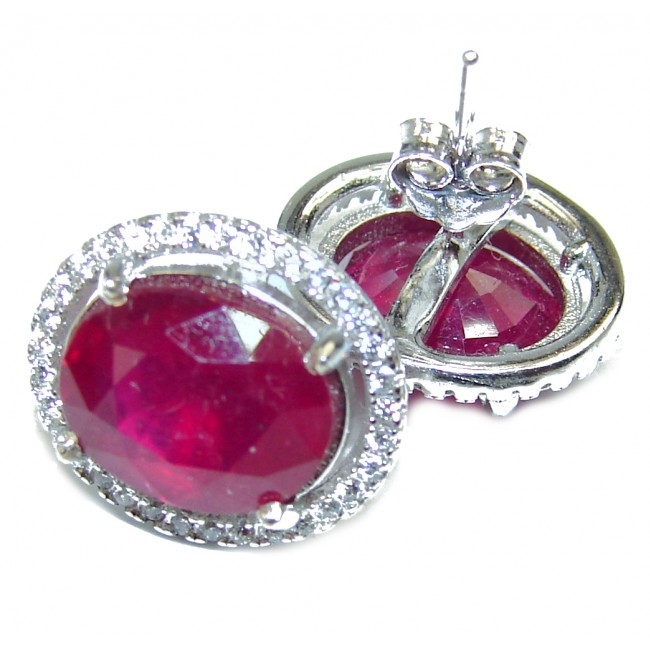 Ruby .925 Sterling Silver handcrafted earrings
