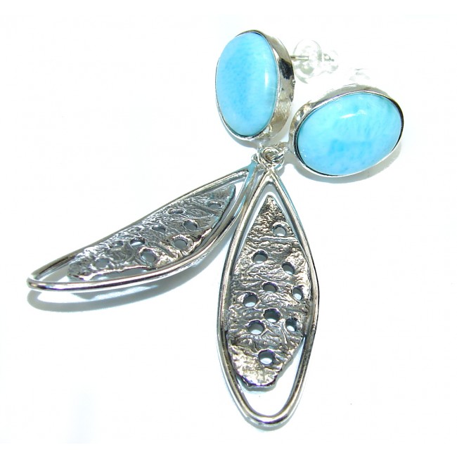 Posh Blue Larimar .925 Sterling Silver earrings