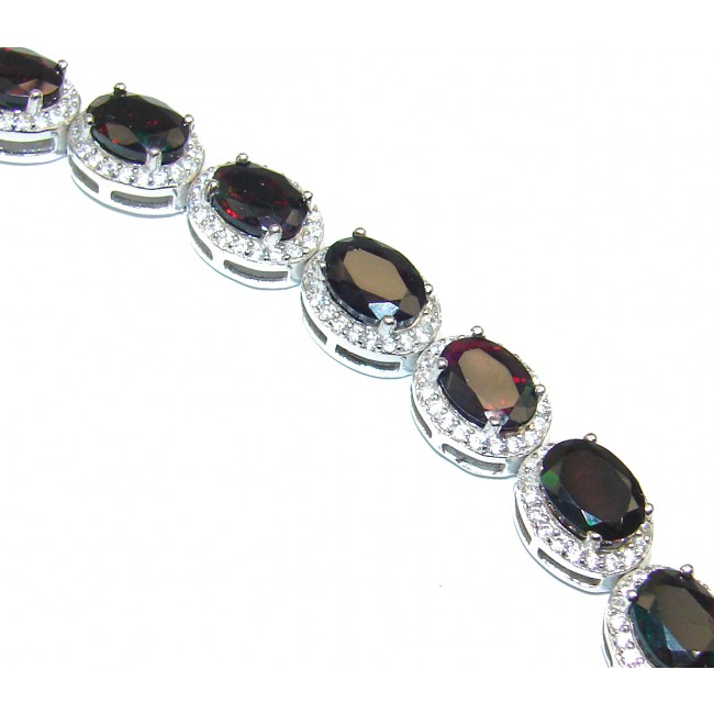 Aura Of Beauty Garnet .925 Sterling Silver handcrafted Bracelet