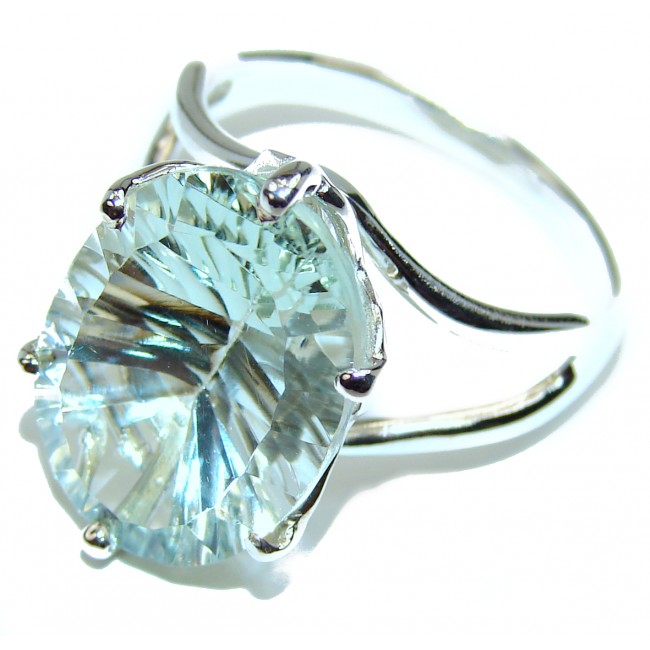 Best quality Green Amethyst .925 Sterling Silver handcrafted Ring Size 9 1/4