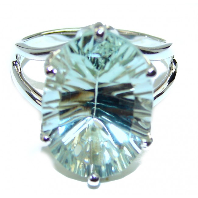 Best quality Green Amethyst .925 Sterling Silver handcrafted Ring Size 9 1/4