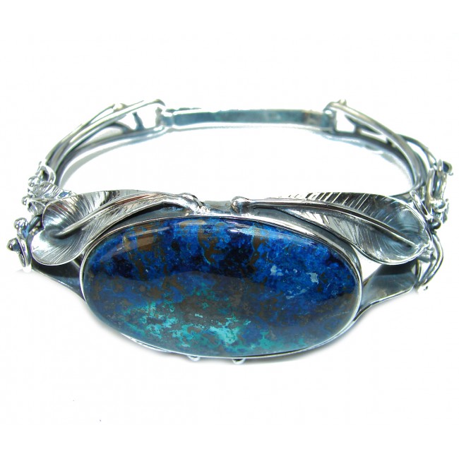 Incredible Azurite in Malachite .925 Sterling Silver handcrafted Bracelet