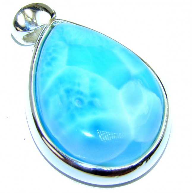 Incredible Blue Larimar .925 Sterling Silver handmade pendant