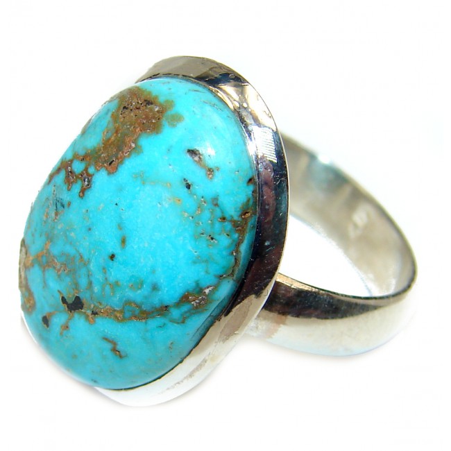 Copper Turquoise .925 Sterling Silver ring; s. 7 1/4