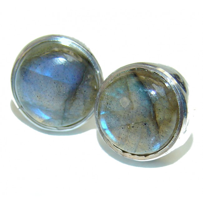Natural Blue Labradorite Sterling Silver stud earrings