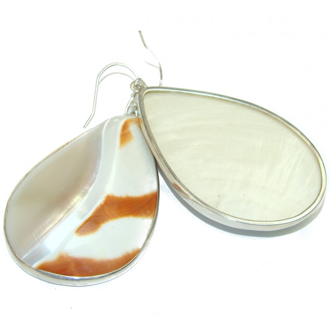 Simple Beauty LARGE Shell Sterling Silver handcrafted earrings