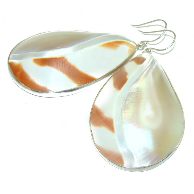 Simple Beauty LARGE Shell Sterling Silver handcrafted earrings