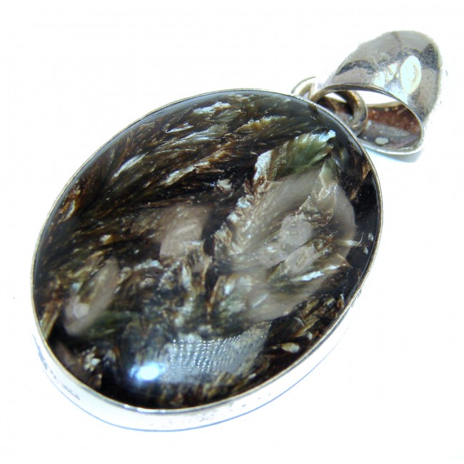 Big Outstanding quality Black Hawks Eye Sterling Silver handcrafted Pendant