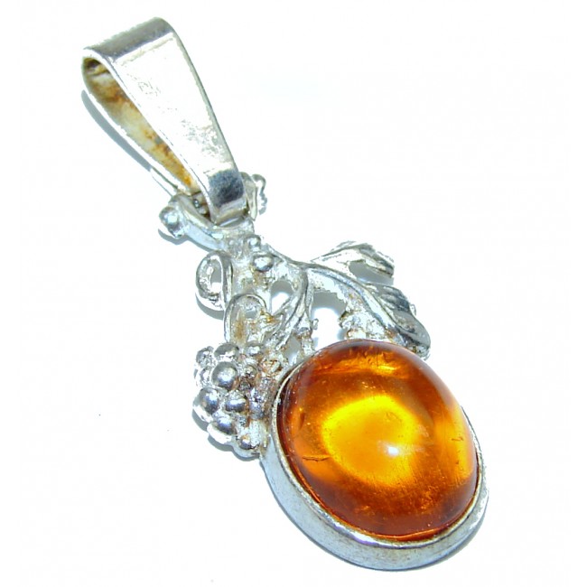 Baltic Polish Amber Sterling Silver handcrafted pendant