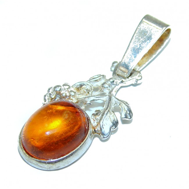 Baltic Polish Amber Sterling Silver handcrafted pendant