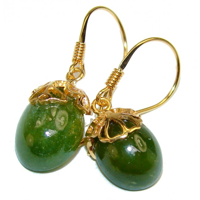 Amazing authentic Green Tourmaline .925 Sterling Silver earrings