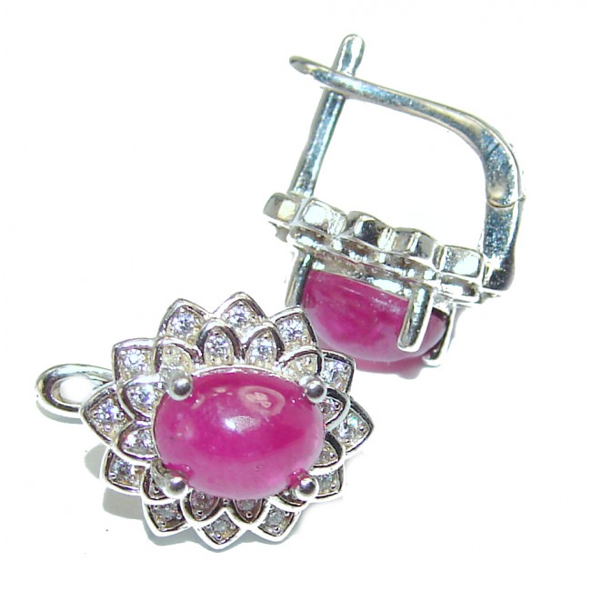 Vintage Design authentic Ruby .925 Sterling Silver earrings