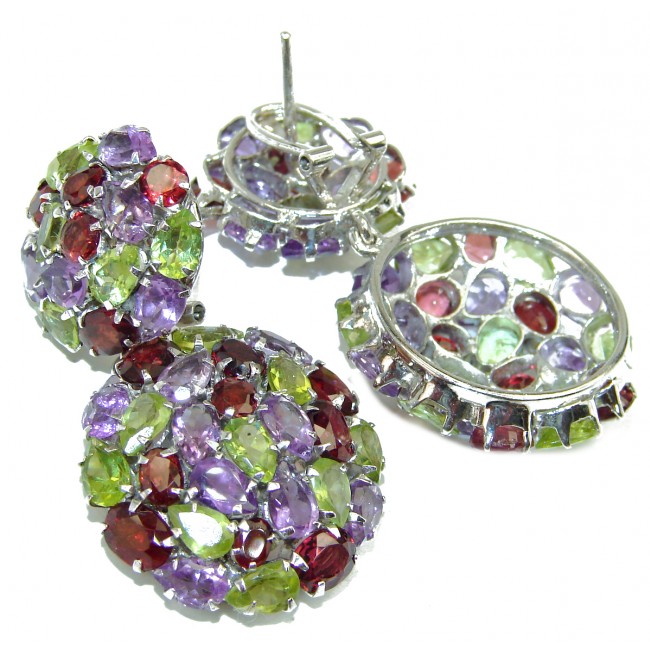 Fiesta Authentic Multigem .925 Sterling Silver brilliantly handcrafted earrings