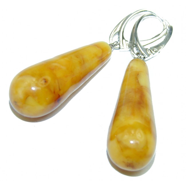 Butterscotch Baltic Polish Amber .925 Sterling Silver Earrings