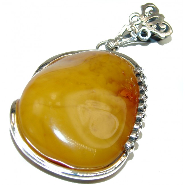 Genuine Butterscotch Baltic Amber .925 Sterling Silver handmade pendant