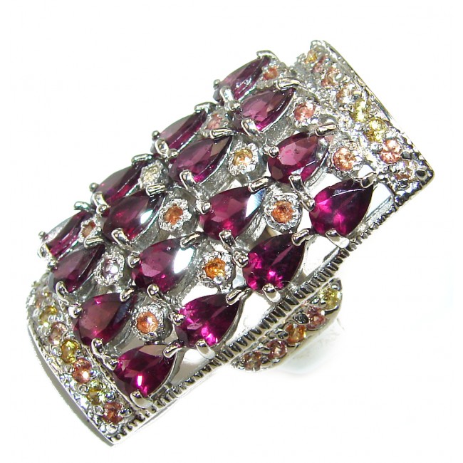 Real Beauty Garnet .925 Sterling Silver LARGE Ring size 8