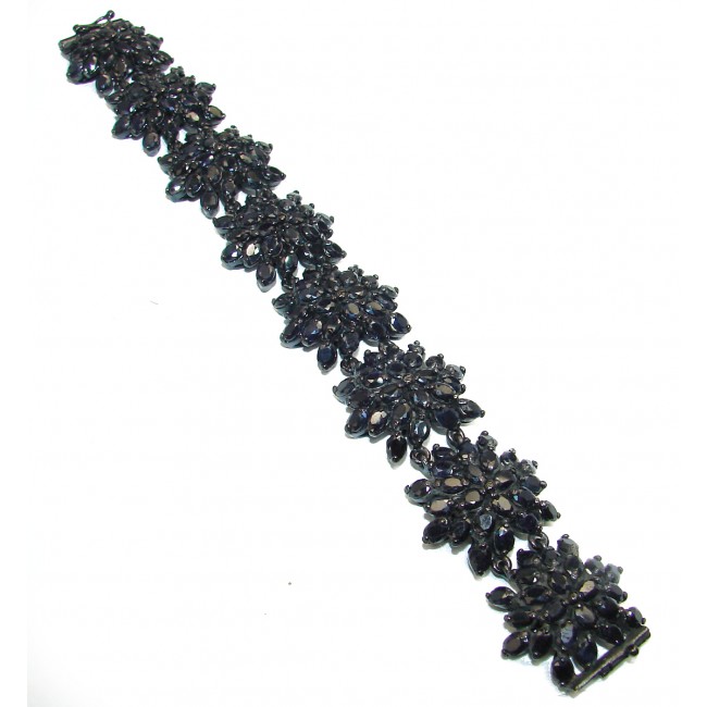 Incredible Sapphire black rhodium over .925 Sterling Silver handcrafted Bracelet