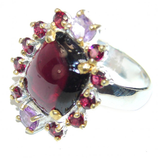 Spectacular Ruby .925 Sterling Silver handmade ring size 9