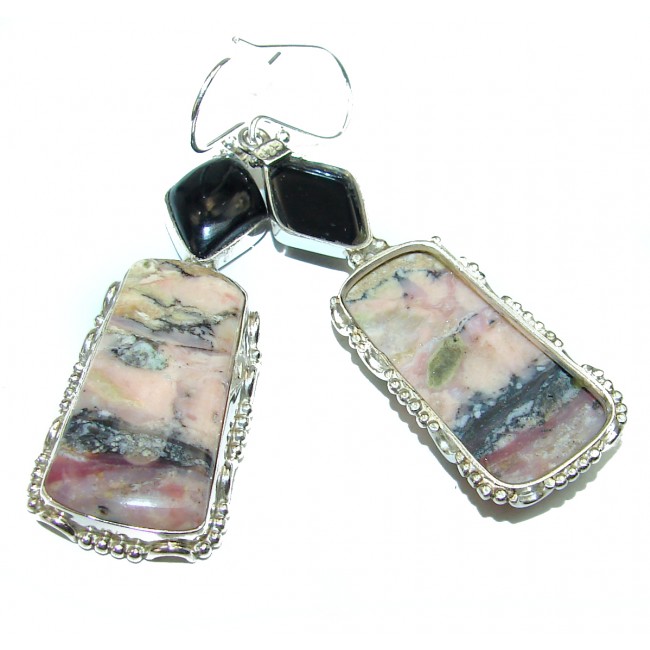 Pink Argentinian Rhodochrosite .925 Sterling Silver handmade earrings