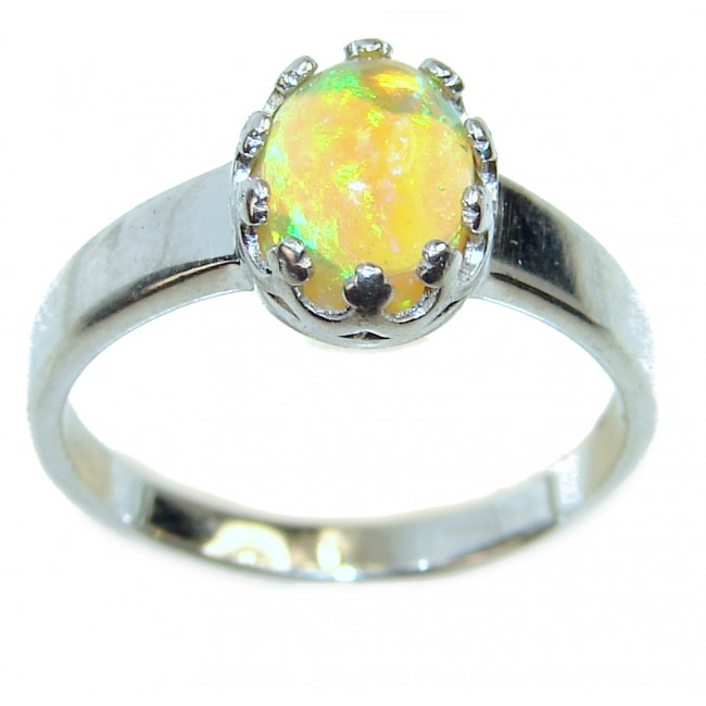 Precious 4.5 carat Ethiopian Opal .925 Sterling Silver handcrafted ring size 5 3/4