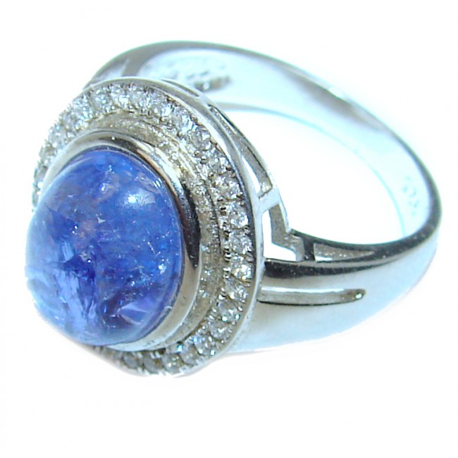 Authentic Tanzanite .925 Sterling Silver handmade Ring s. 6 1/4