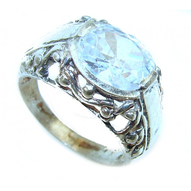 White Topaz .925 Sterling Silver Cocktail Ring s. 7 1/2