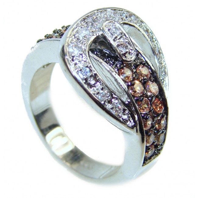 Belt multicolor sapphire .925 Sterling Silver Ring size 7