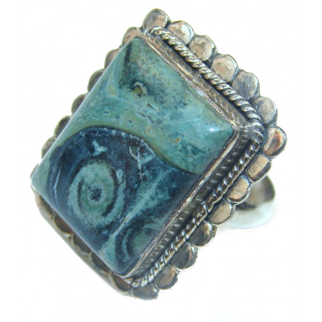 Natural Sublime quality Rhyolite .925 Sterling Silver handcrafted ring size 7 1/2