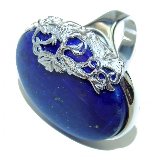 Natural Lapis Lazuli .925 Sterling Silver handcrafted ring size 7 1/2