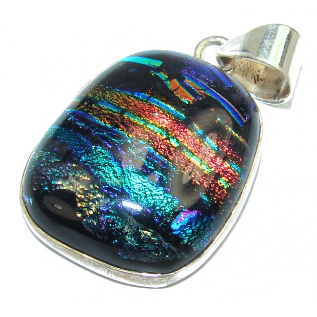 Dichroic Glass .925 Sterling Silver handcrafted pendant