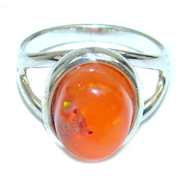 Excellent quality Mexican Opal .925 Sterling Silver handcrafted Ring size 6