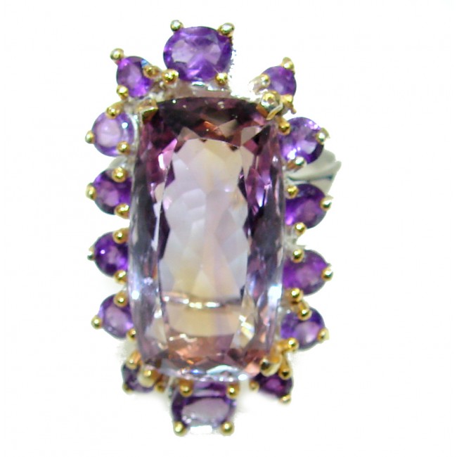 Incredible Ametrine .925 Sterling Silver handcrafted Ring s. 9