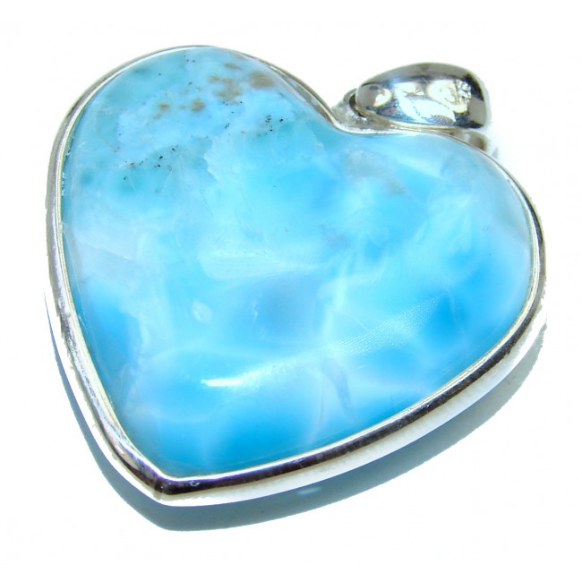 19.8 grams Angel's Heart amazing quality Larimar .925 Sterling Silver handmade pendant