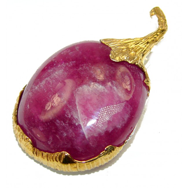 A Squash Deluxe Ruby 2 tones .925 Sterling Silver handmade Pendant