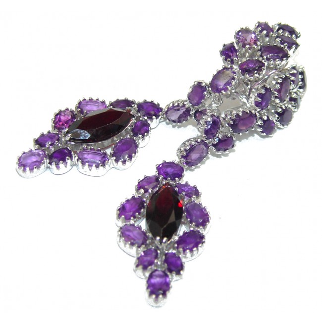 My Passion Authentic Garnet Amethyst .925 Sterling Silver handcrafted earrings