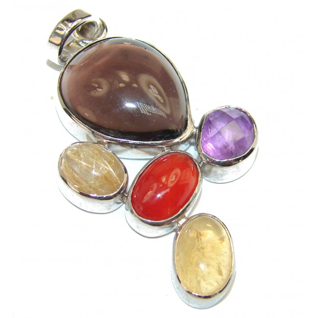 Enchanted Multistone .925 Sterling Silver handcrafted Pendant