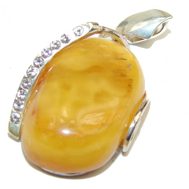 Genuine Butterscotch Baltic Amber .925 Sterling Silver handmade pendant