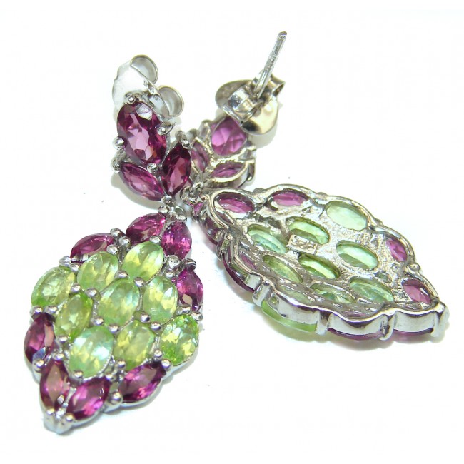 My Passion Authentic Garnet Peridot .925 Sterling Silver handcrafted earrings