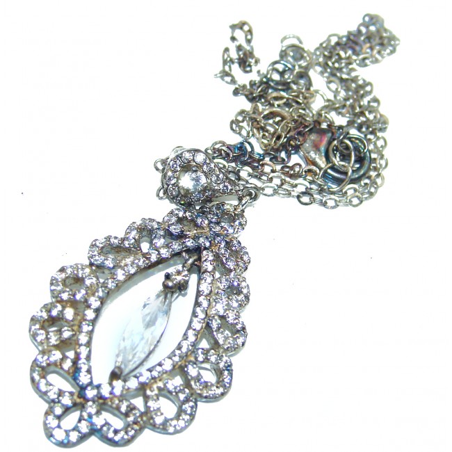 Classy White Topaz .925 Sterling Silver handmade Necklace