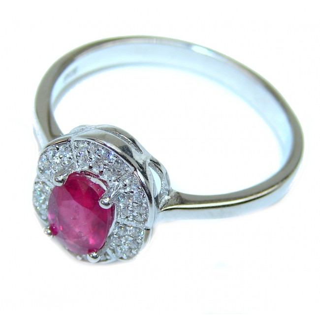 Great quality unique Ruby .925 Sterling Silver handcrafted Ring size 9 1/2