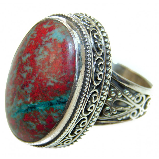 huge Sonora Jasper .925 Sterling Silver handcrafted Ring size 8 1/2
