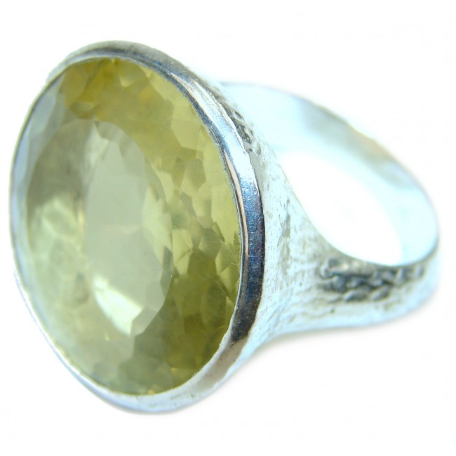 Luxurious Style Natural Citrine .925 Sterling Silver handmade HUGE Cocktail Ring s. 10
