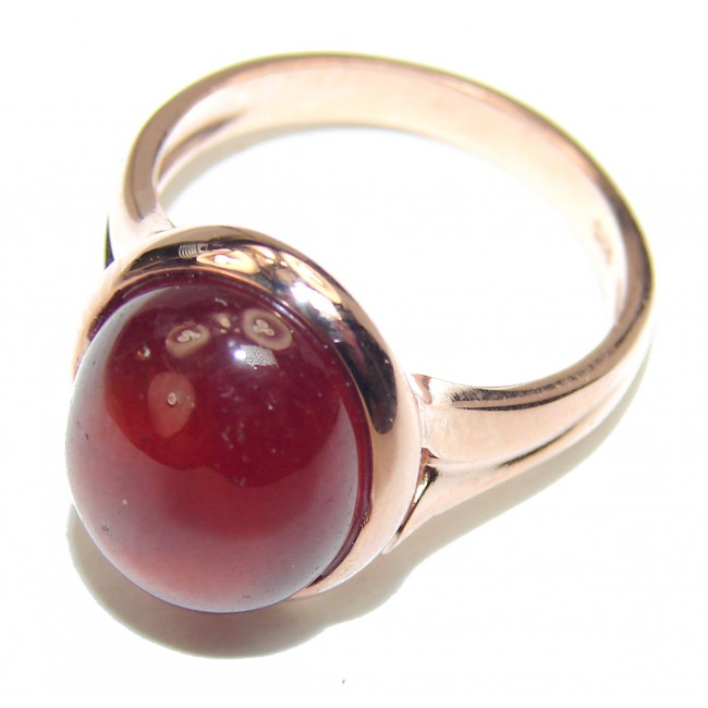 Great quality unique Ruby 18K Gold over .925 Sterling Silver handcrafted Ring size 6
