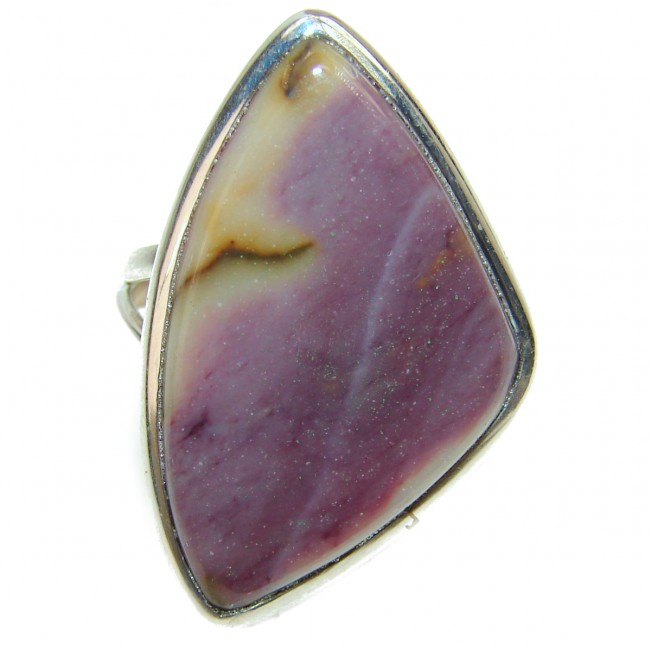 BOHO STYLE Genuine Imperial Jasper .925 Sterling Silver handcrafted ring s. 8 1/2
