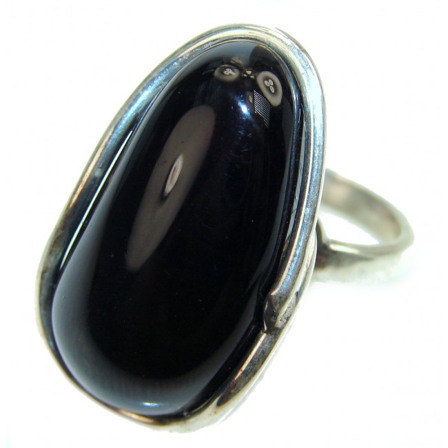 Authentic Cherry Baltic Amber .925 Sterling Silver handcrafted ring; s. 7 adjustable