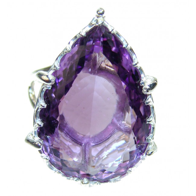 Purple Beauty 25.5 carat African Amethyst .925 Sterling Silver Ring size 9