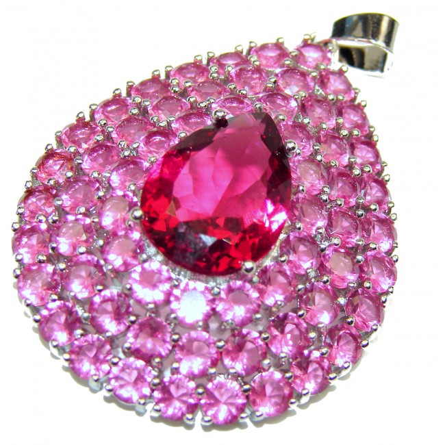 Incredible Red Topaz .925 Sterling Silver handmade Pendant