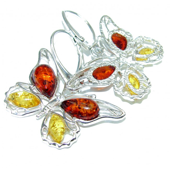 Mesmerizing Butterflies Rainbow Crystals .925 Sterling Silver handmade earrings