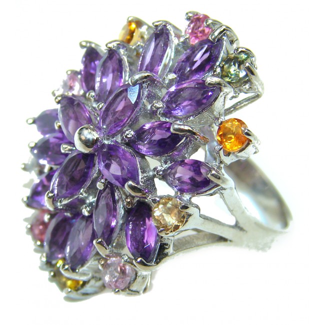Purple Beauty 22.5 carat authentic Amethyst .925 Sterling Silver Ring size 8