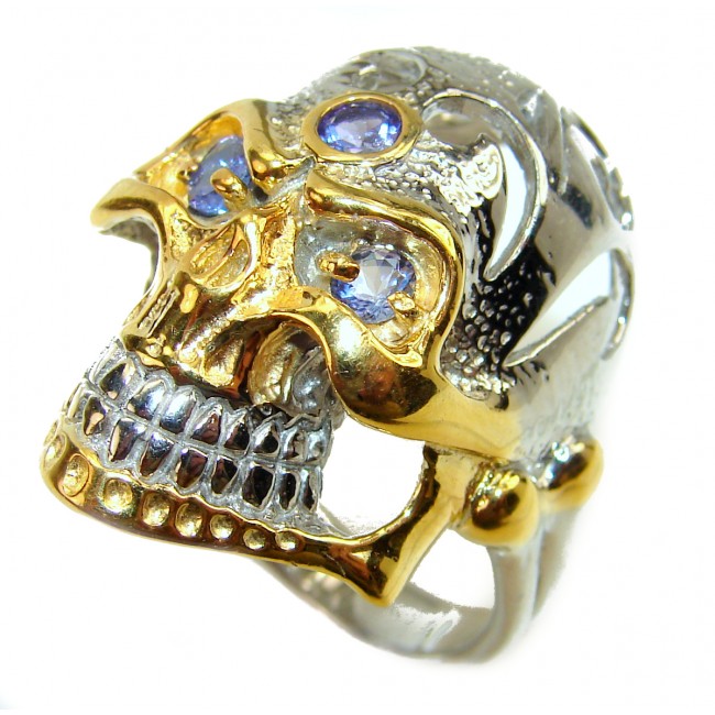 Ghost Rider Kyanite 14K Gold over .925 Sterling Silver Ring s. 8